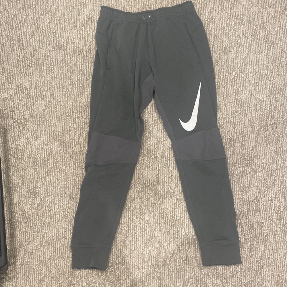 Nike grey joggers with ankle zippers